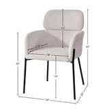 LH Home Allegra Dining Chair - Corduroy White