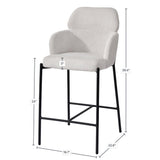LH Home Allegra Counter Stool - Corduroy White