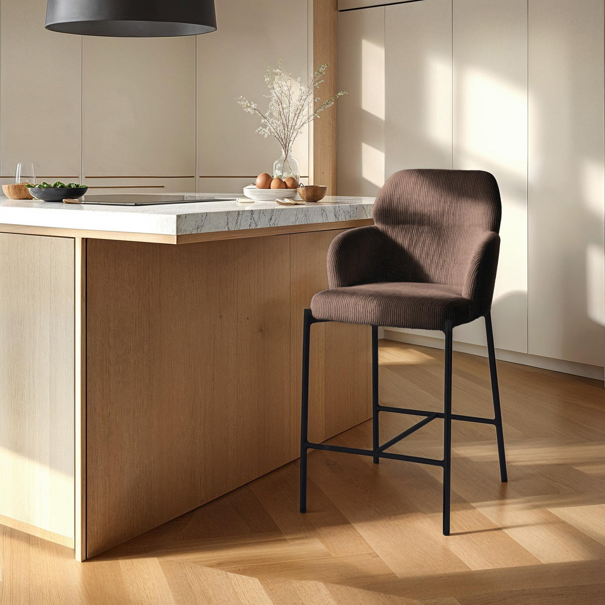 LH Home Allegra Counter Stool - Corduroy Brown
