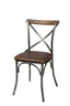 LH Home Metal Crossback Chair with Vintage Brown Seat Cushion
