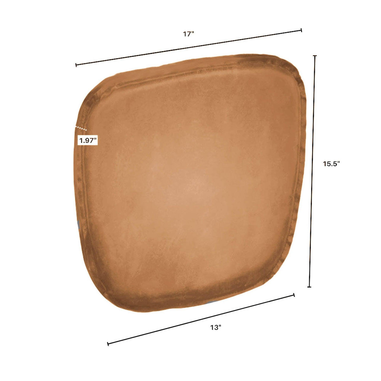 LH Home Metal Crossback Chair with Cognac Seat Cushion
