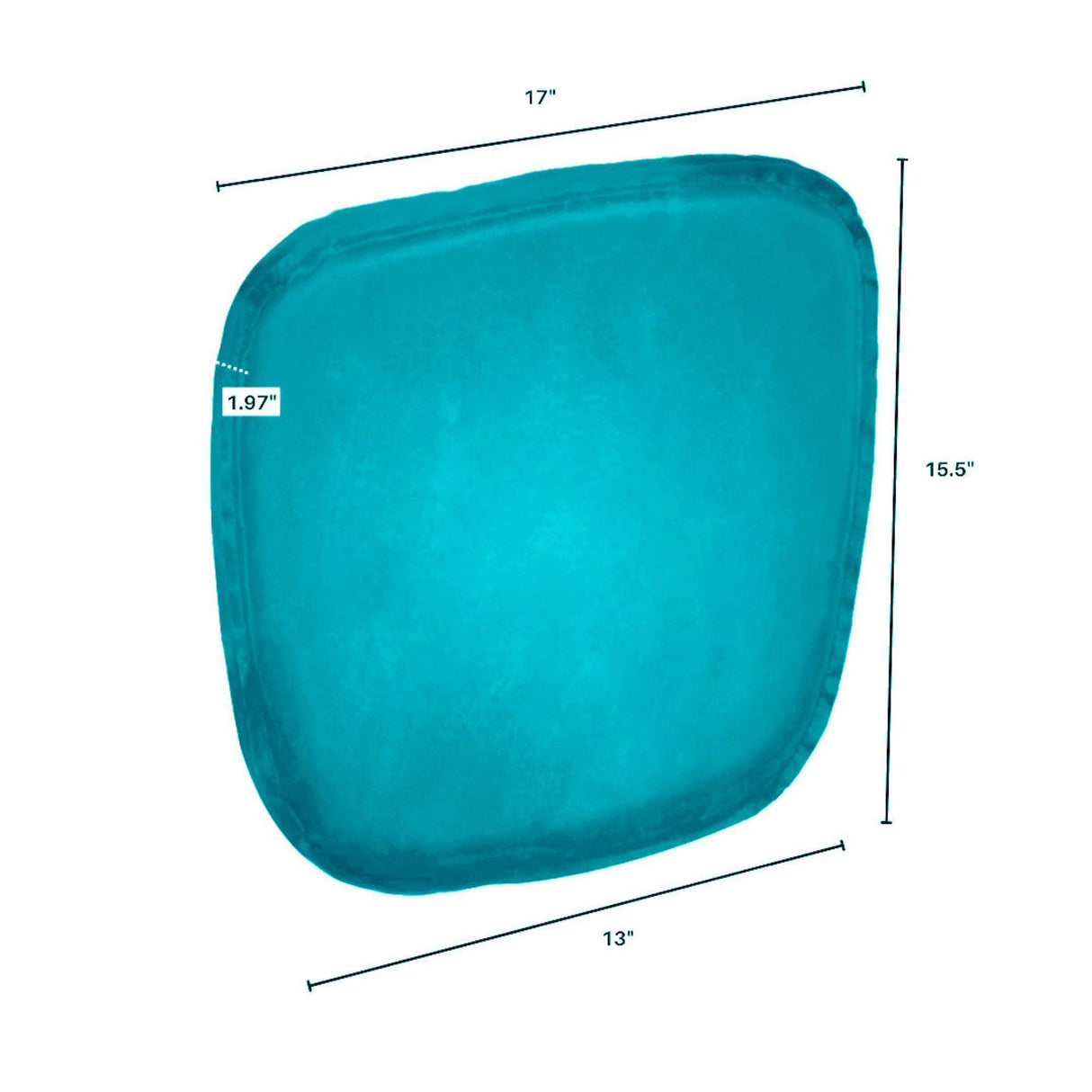 LH Home Metal Crossback Chair with Peacock Blue Seat Cushion