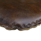 LH Home Metal Crossback Leather Cushion Seat - Vintage Brown