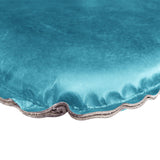 LH Home Metal Crossback Leather Cushion Seat -Peacock Blue