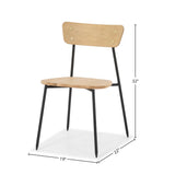 LH Home Colton Dining Chair - Natural Wood Seat