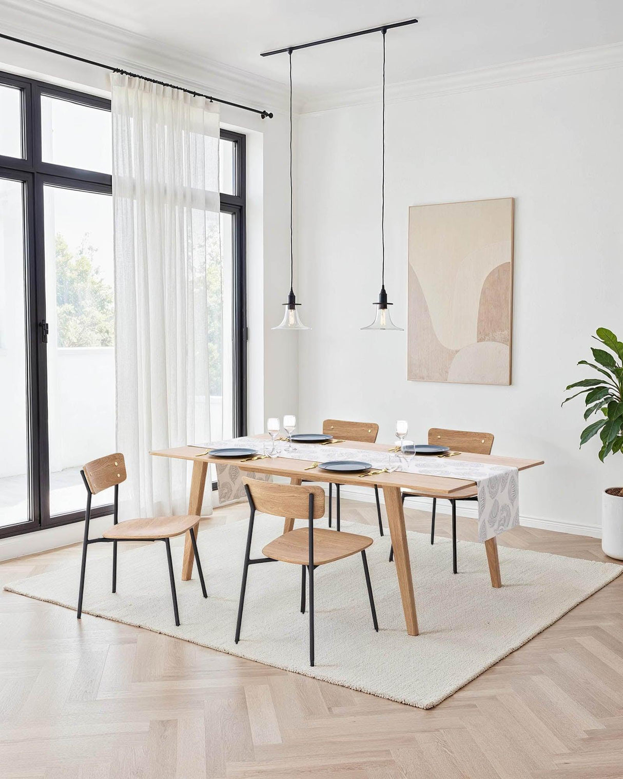 LH Home Colton Dining Chair - Natural Wood Seat