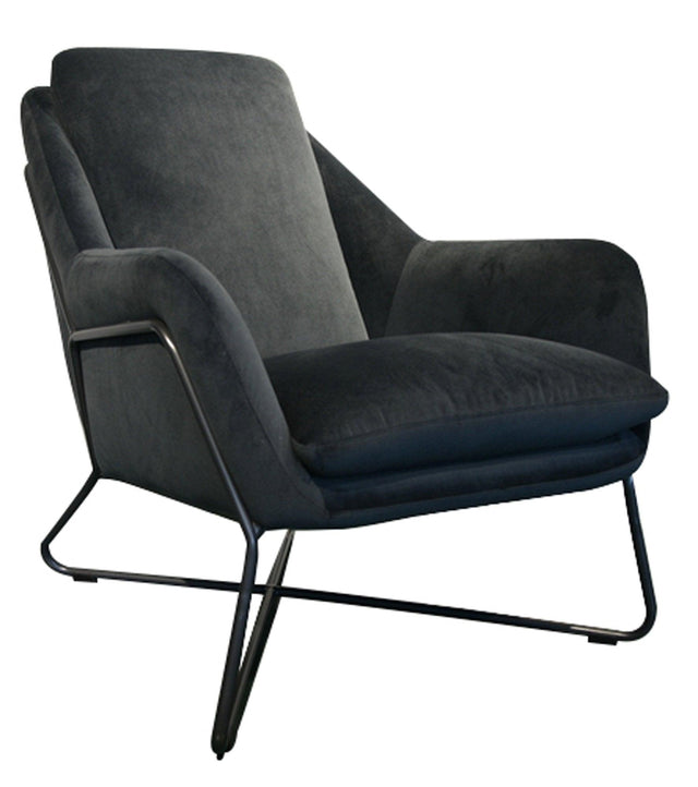 LH Home Romeo Lounge Chair - Dark Grey Velvet