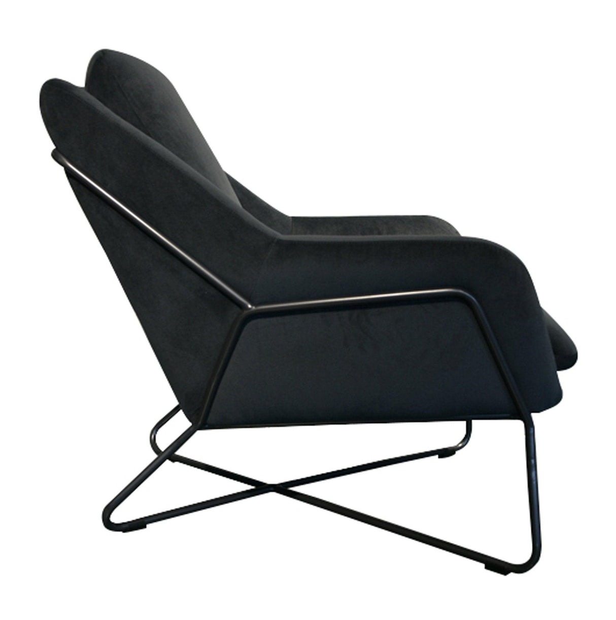 LH Home Romeo Lounge Chair - Dark Grey Velvet