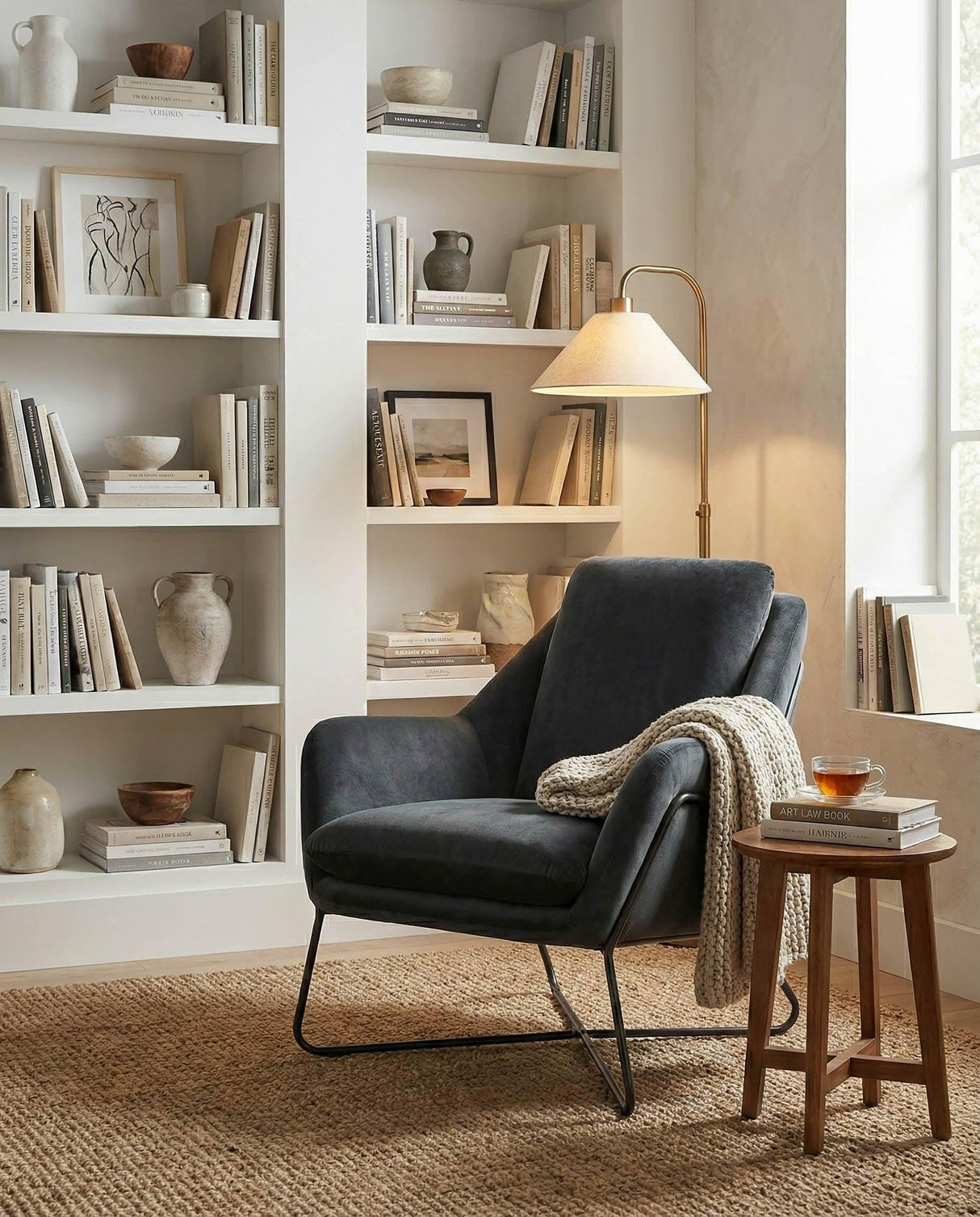 LH Home Romeo Lounge Chair - Dark Grey Velvet
