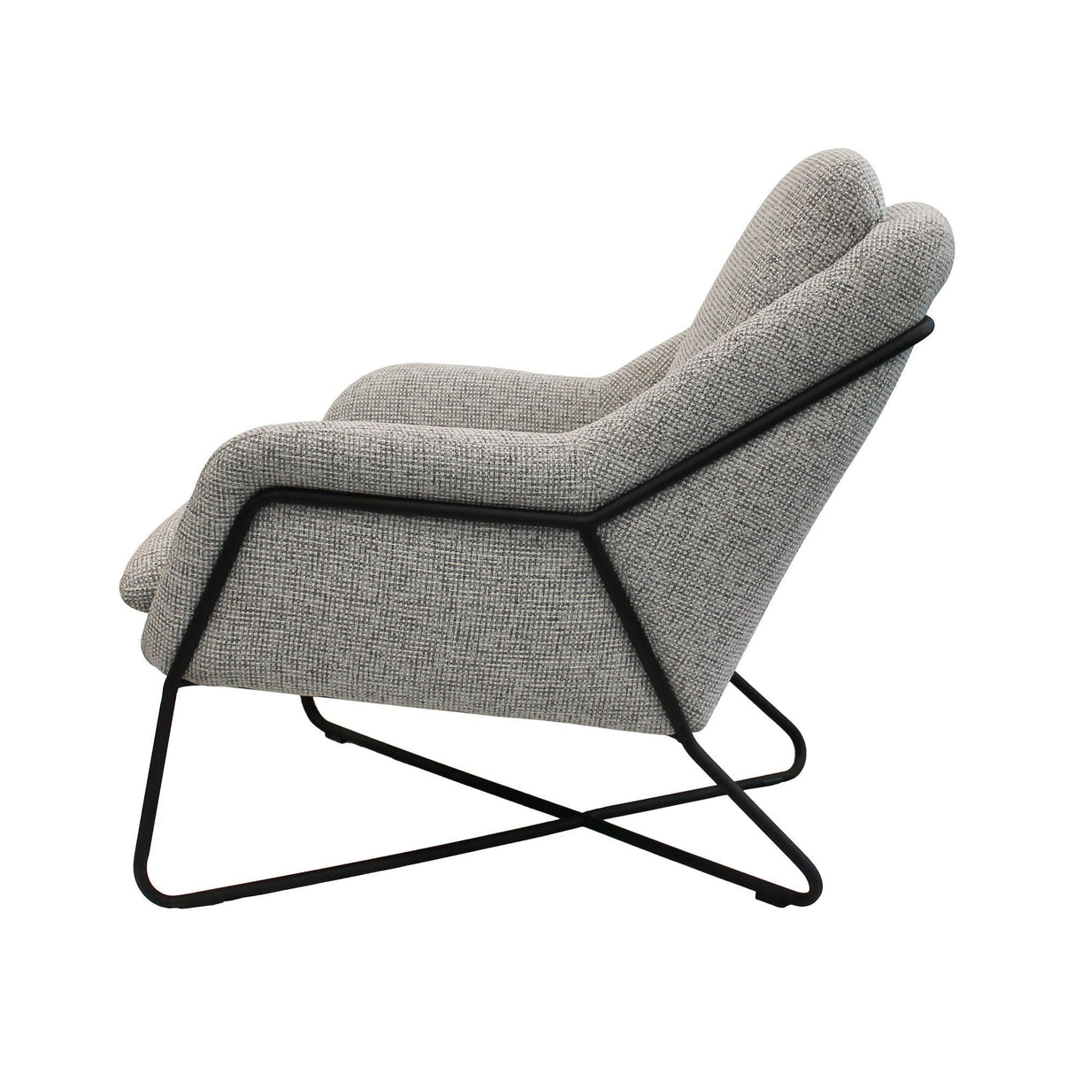 LH Home Romeo Lounge Chair - Light Grey Tweed
