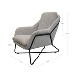 LH Home Romeo Lounge Chair - Light Grey Tweed