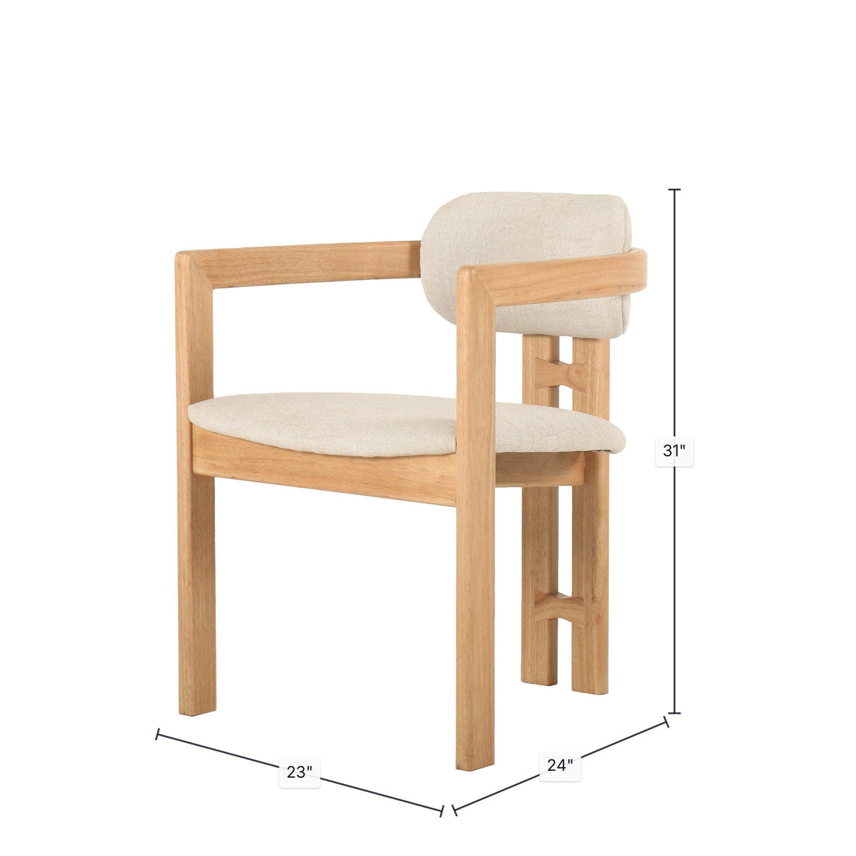 LH Home Monterrey Dining Chair - Cream Tweed