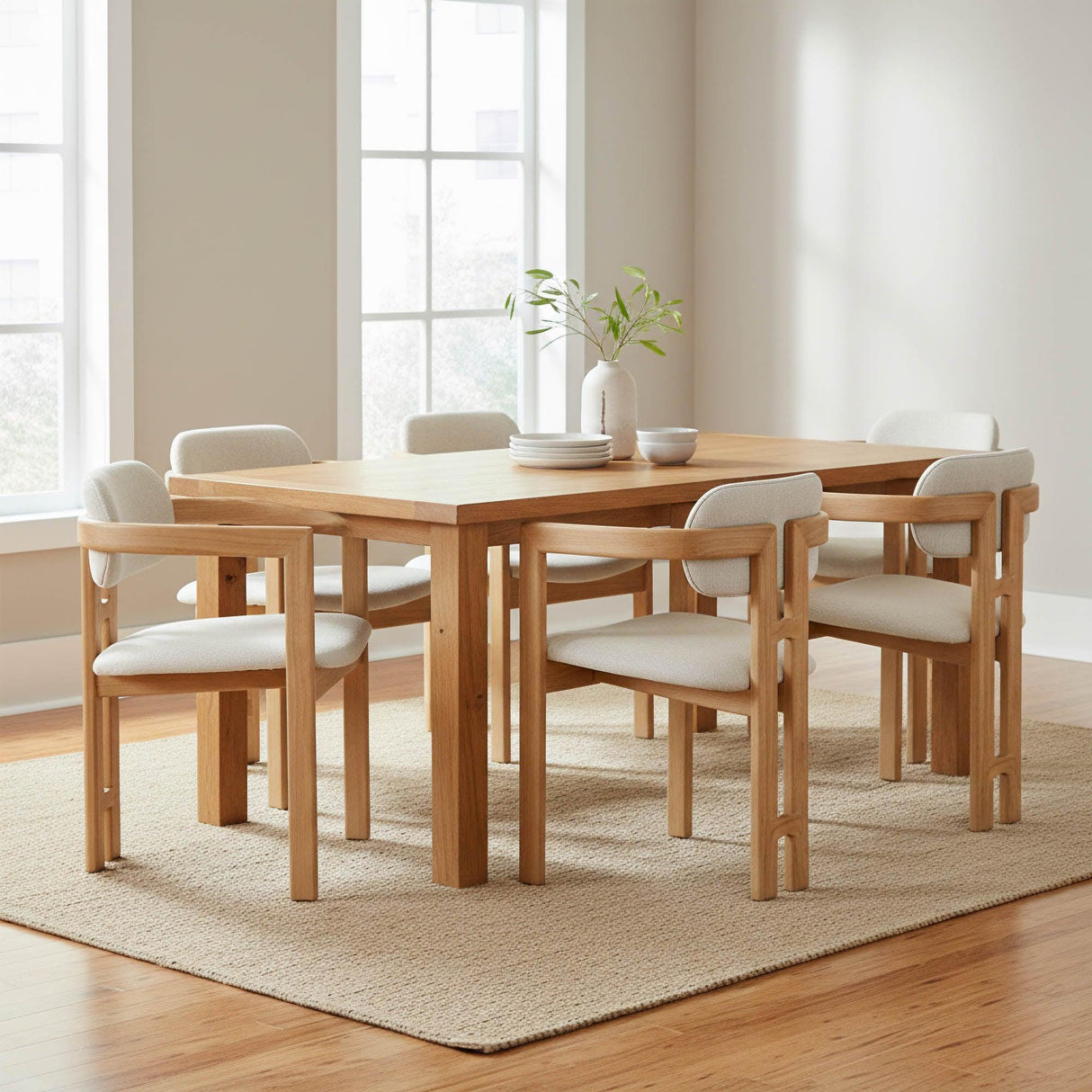 LH Home Monterrey Dining Chair - Cream Tweed