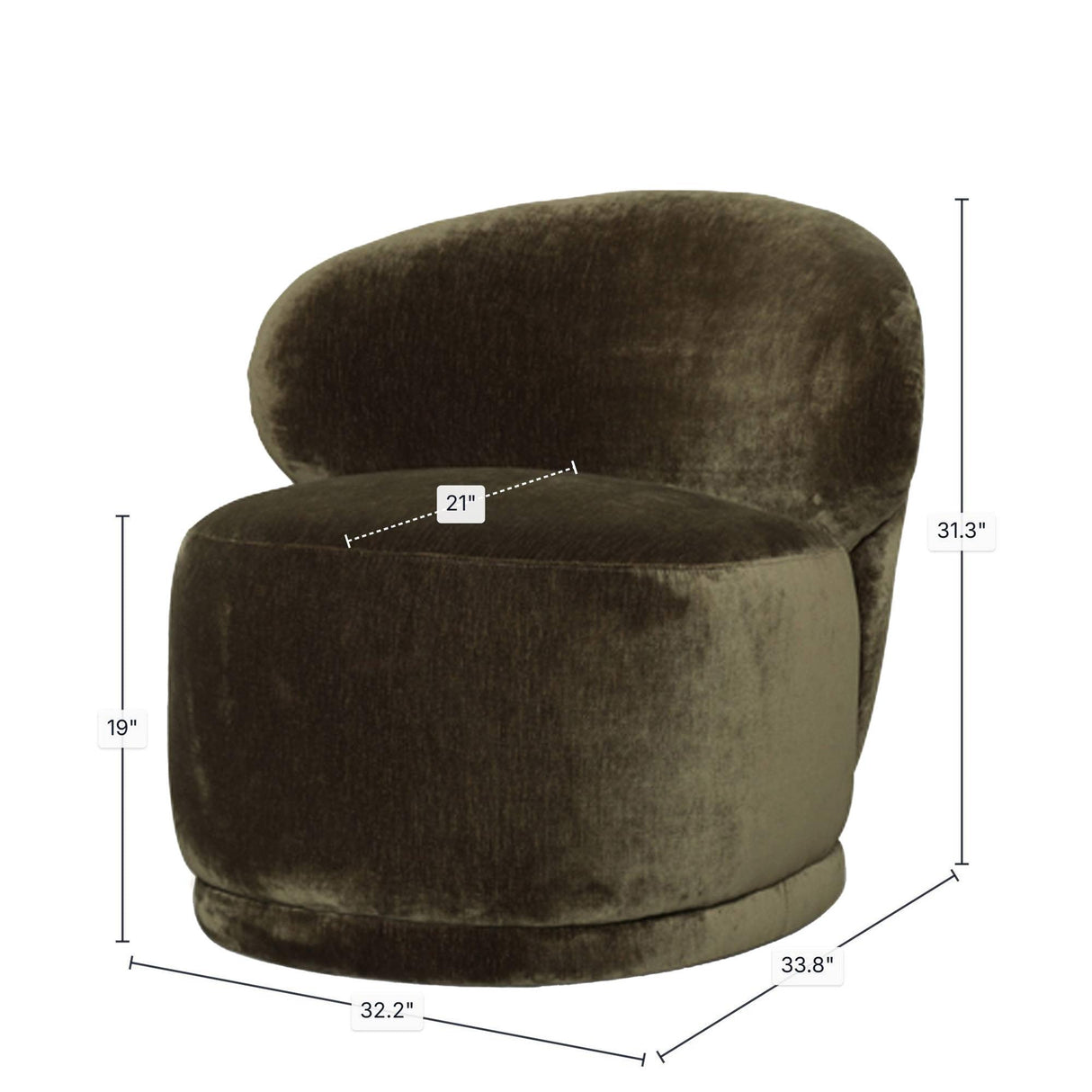 LH Home Rollo Club Chair - Distressed Khaki Green