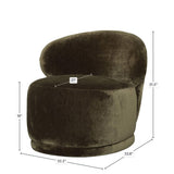 LH Home Rollo Club Chair - Distressed Khaki Green