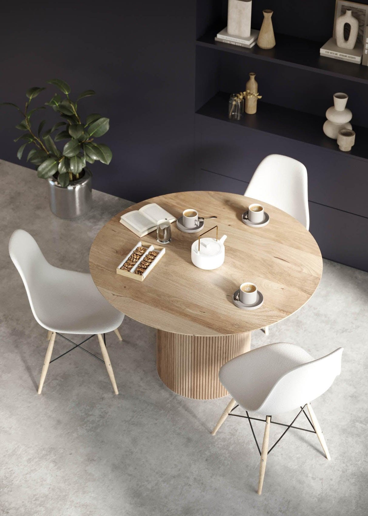 LH Home Cylinder Round Dining Table