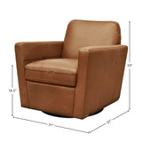 LH Home Cooper Swivel Club Chair - Cognac Leather