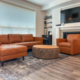 LH Home Cooper Swivel Club Chair - Cognac