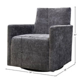 LH Home Riley Swivel Club Chair - Ebony Chenille