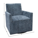LH Home Riley Swivel Club Chair - Aqua Chenille