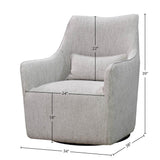 LH Home Lilith Swivel Chair - Woven Linen