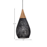 LH Home D-Bodhi Horn Pendant Small - Black