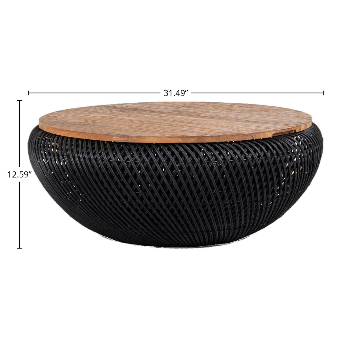 LH Home D-Bodhi Wave Coffee Table - Black