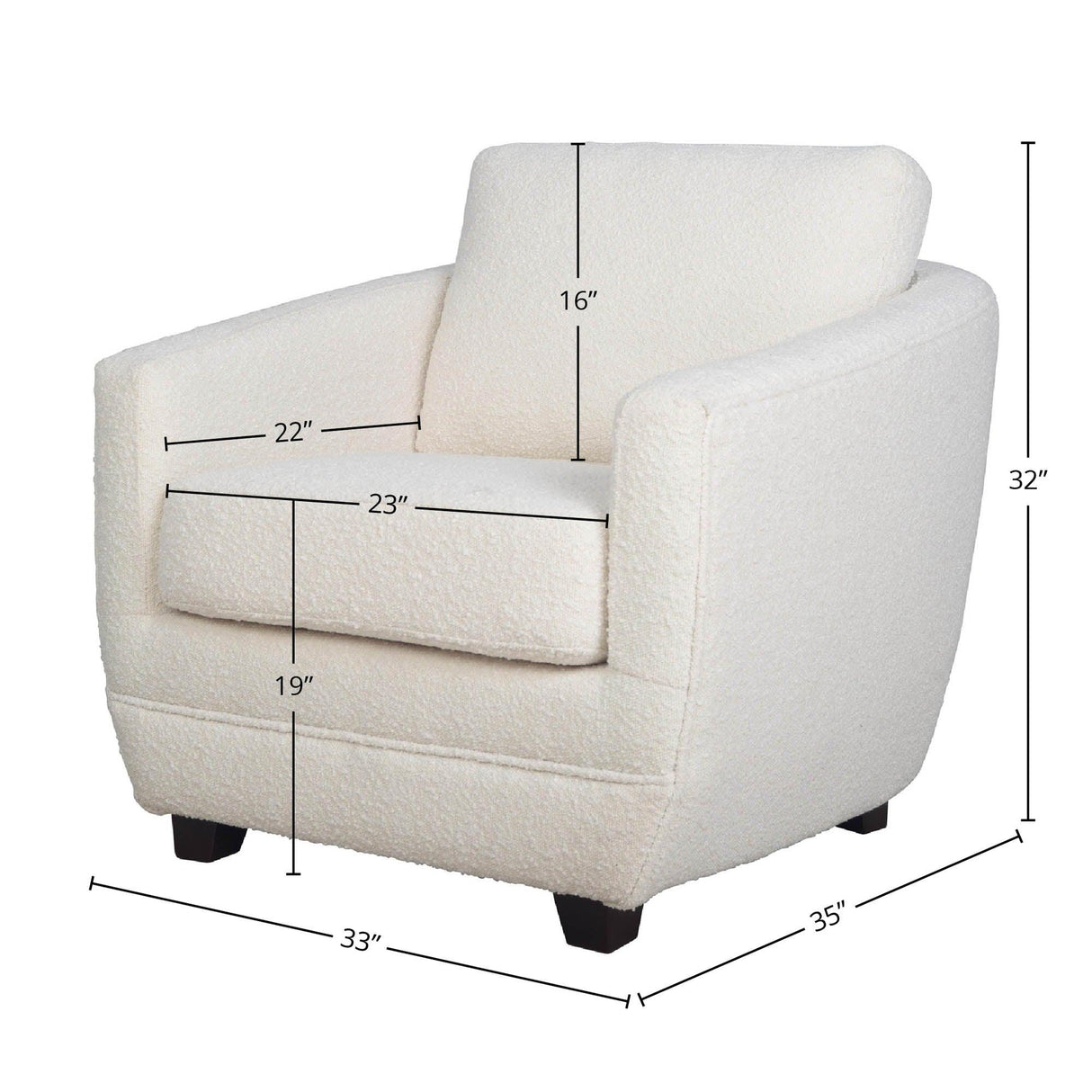 LH Home Baltimo Club Chair - Boucle Cream