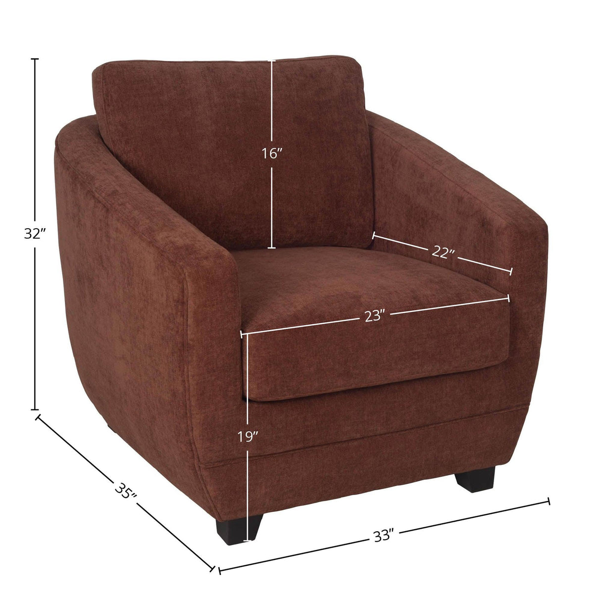 LH Home Baltimo Club Chair - Deep Rust