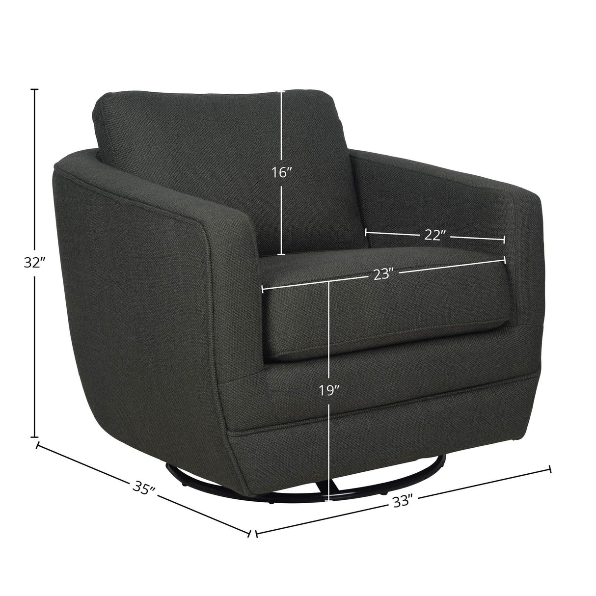 LH Home Baltimo Swivel Glider - Evergreen
