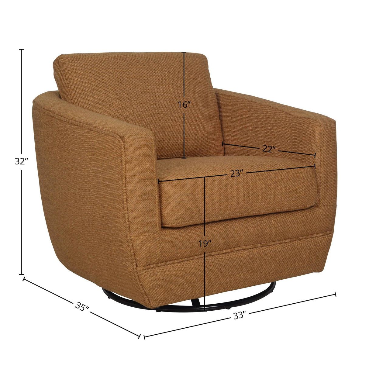 LH Home Baltimo Swivel Glider - Gold
