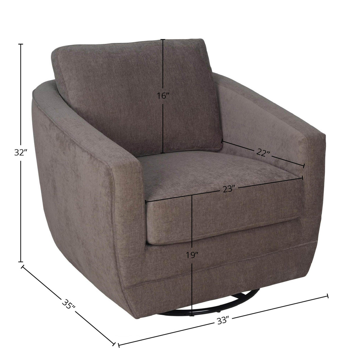 LH Home Baltimo Swivel Glider - Pecan Brown