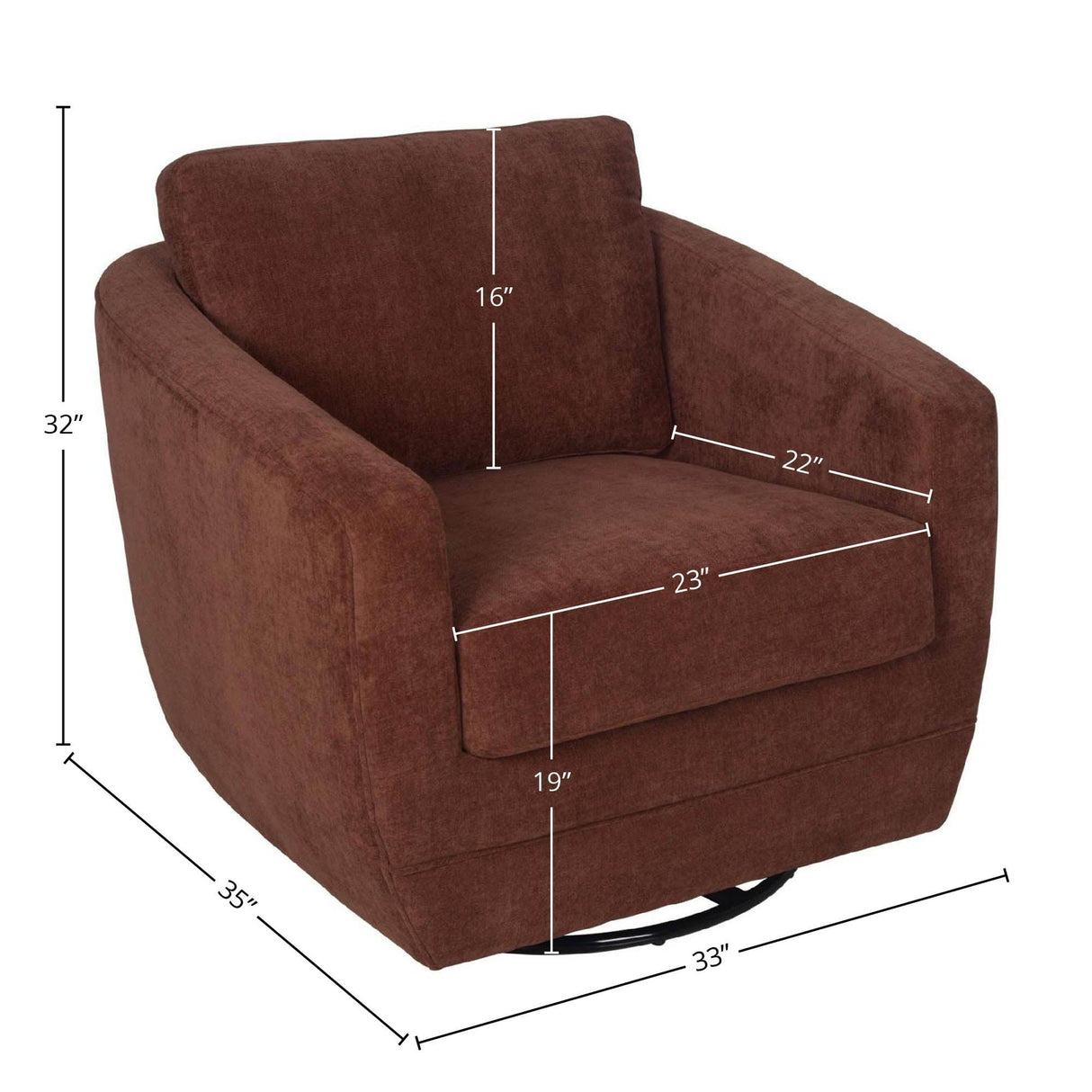 LH Home Baltimo Swivel Glider - Deep Rust