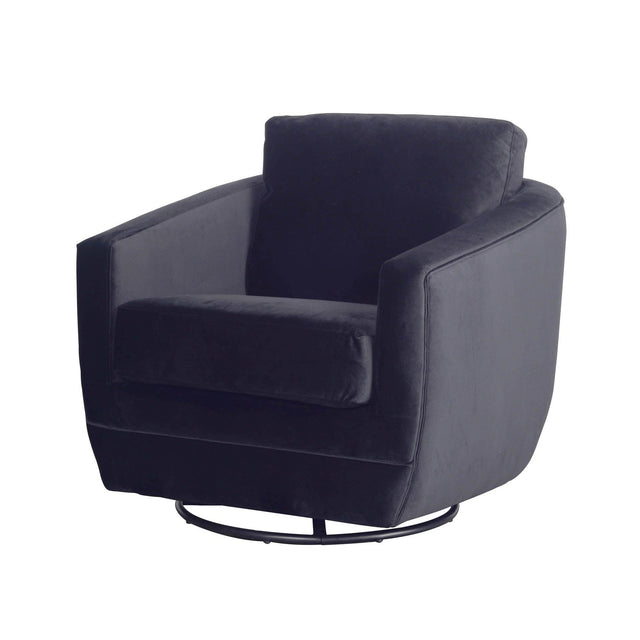 LH Home Baltimo Swivel Glider - Velvet Black
