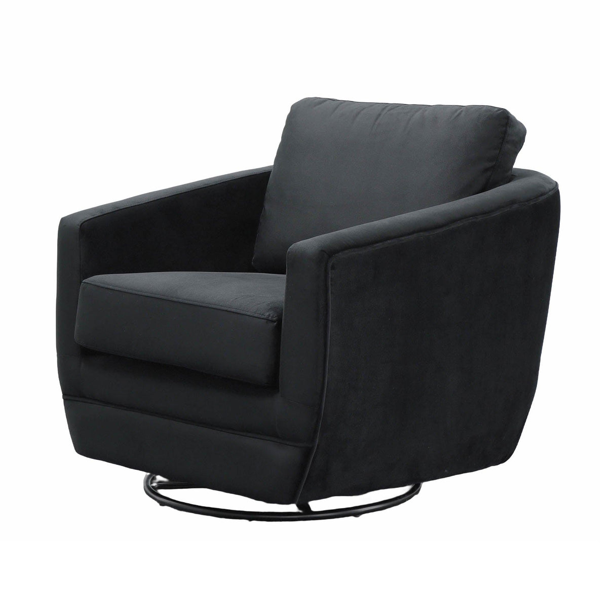 LH Home Baltimo Swivel Glider - Velvet Black