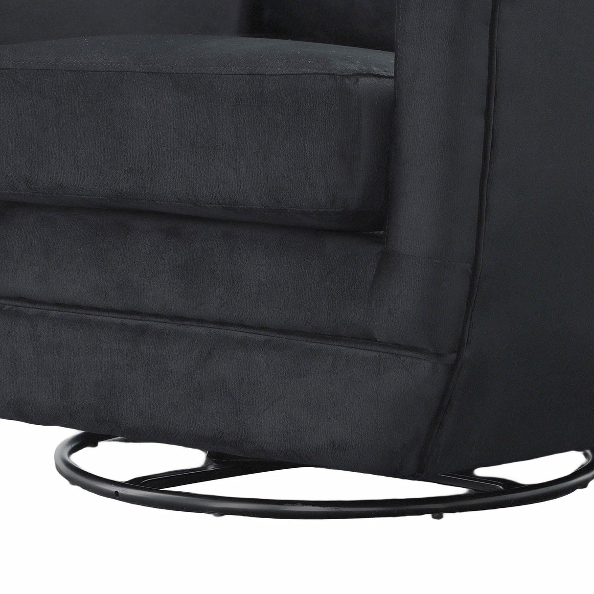 LH Home Baltimo Swivel Glider - Velvet Black