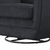 LH Home Baltimo Swivel Glider - Velvet Black