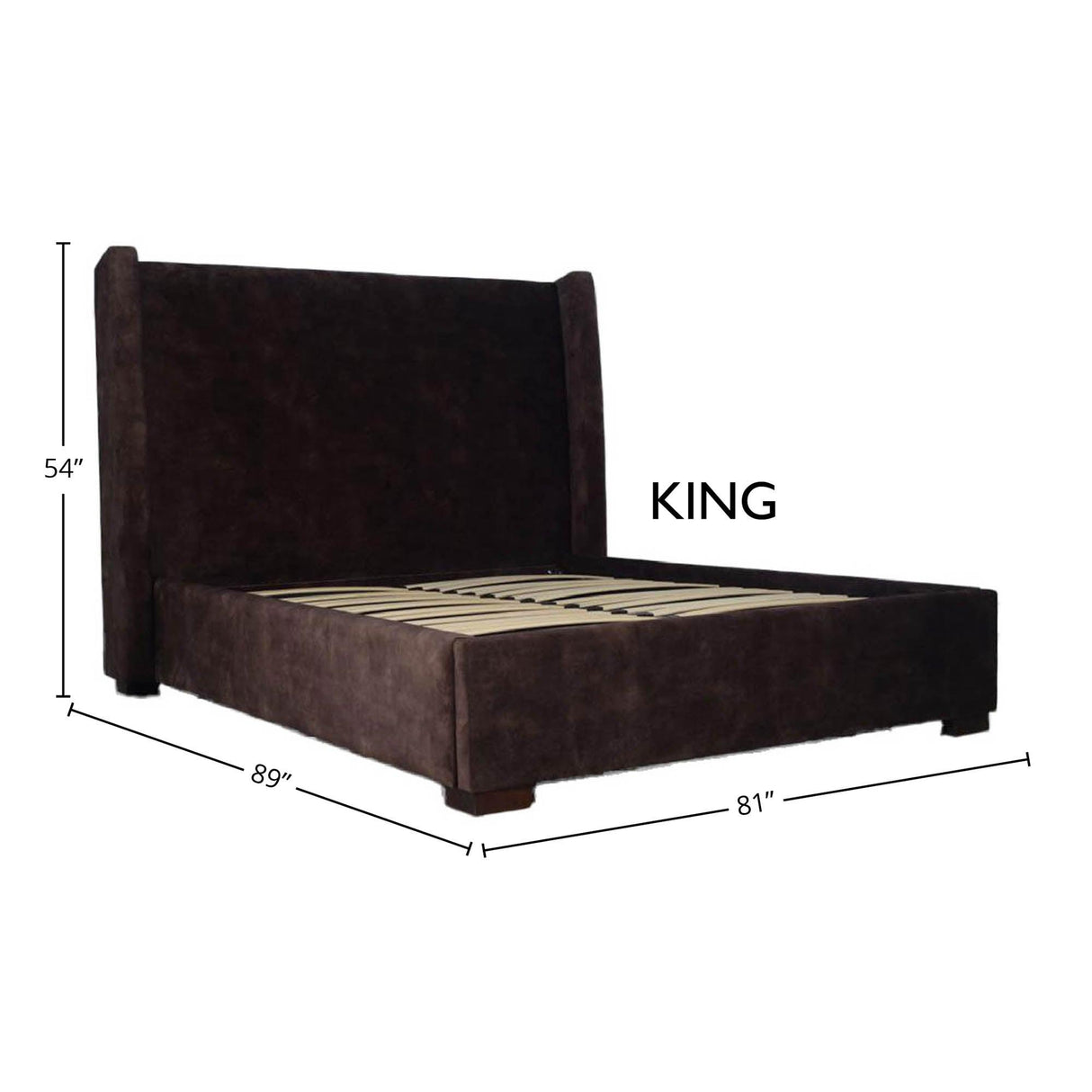 LH Home Cora Storage King Bed - Velvet Brown