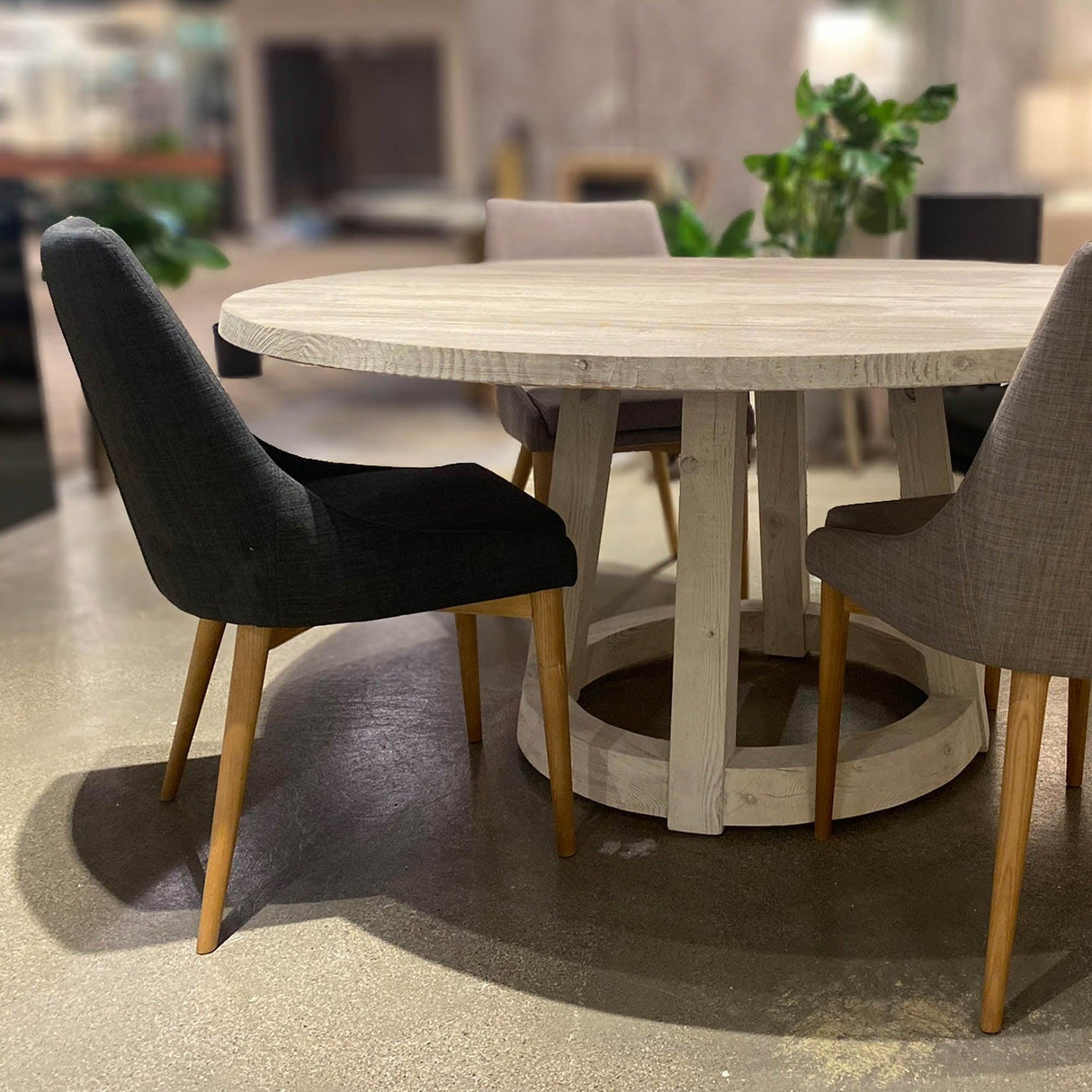 LH Home Fritz Side Dining Chair - Dark Grey Natural Leg