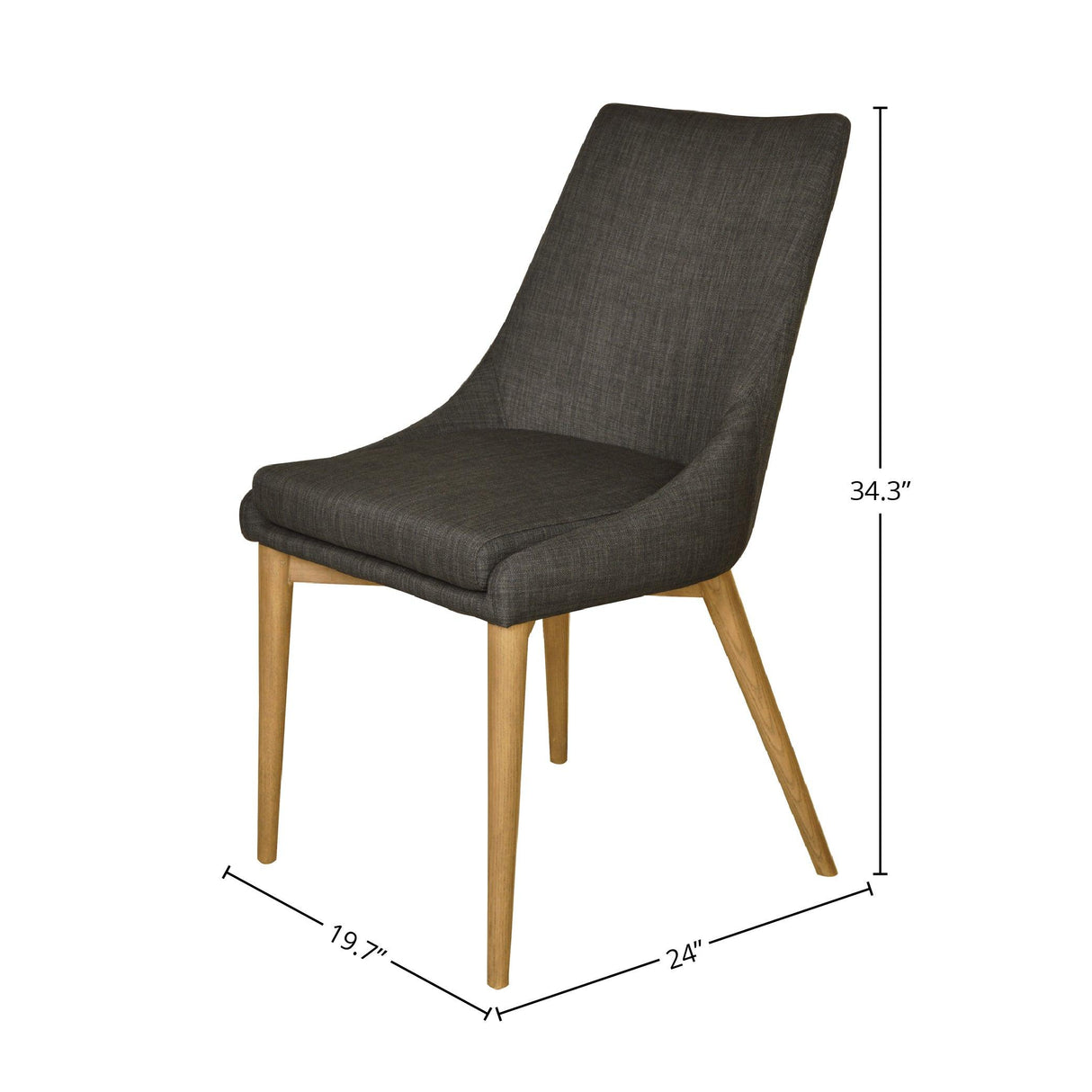 LH Home Fritz Side Dining Chair - Dark Grey Natural Leg