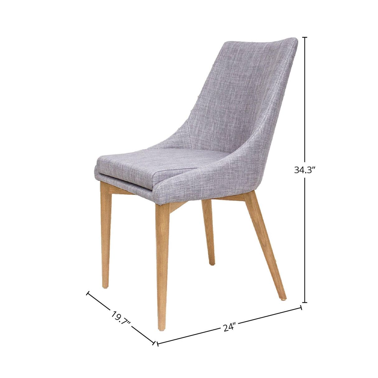 LH Home Fritz Side Dining Chair - Light Grey Natural Leg