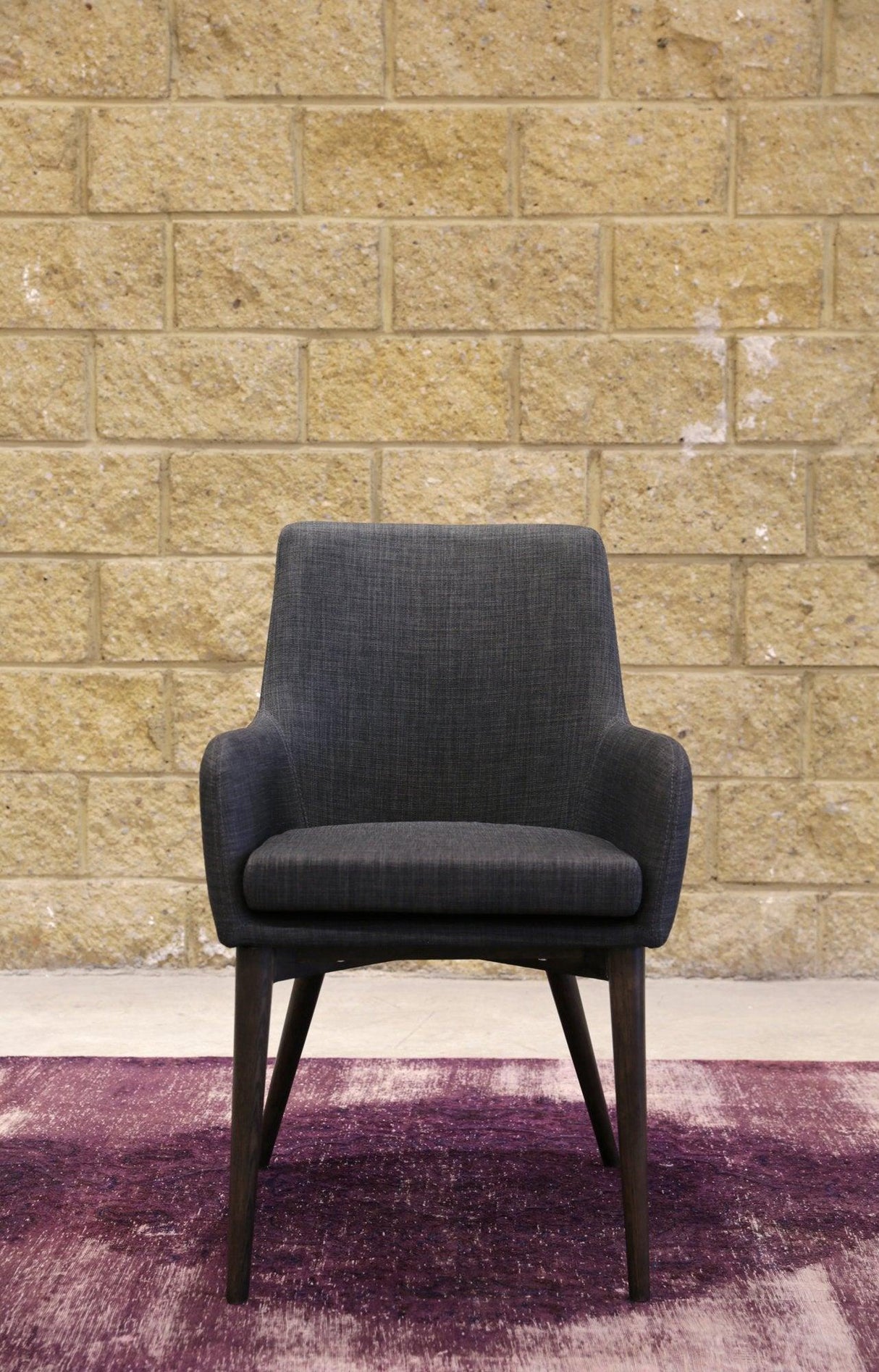 LH Home Fritz Arm Dining Chair - Dark Grey