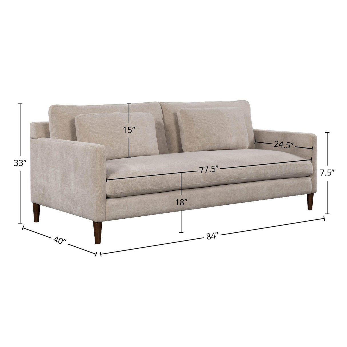 LH Home Gemma Sofa - Fawn