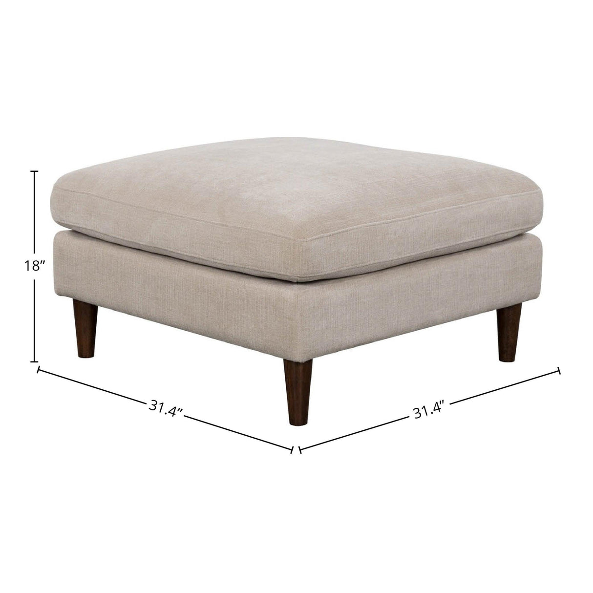 LH Home Gemma Ottoman - Fawn
