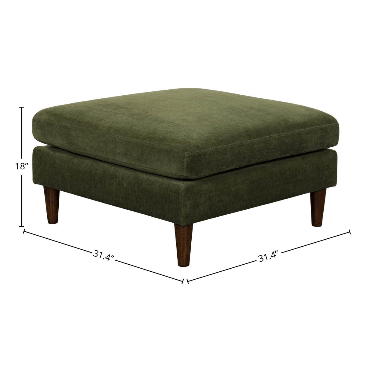 LH Home Gemma Ottoman - Olive