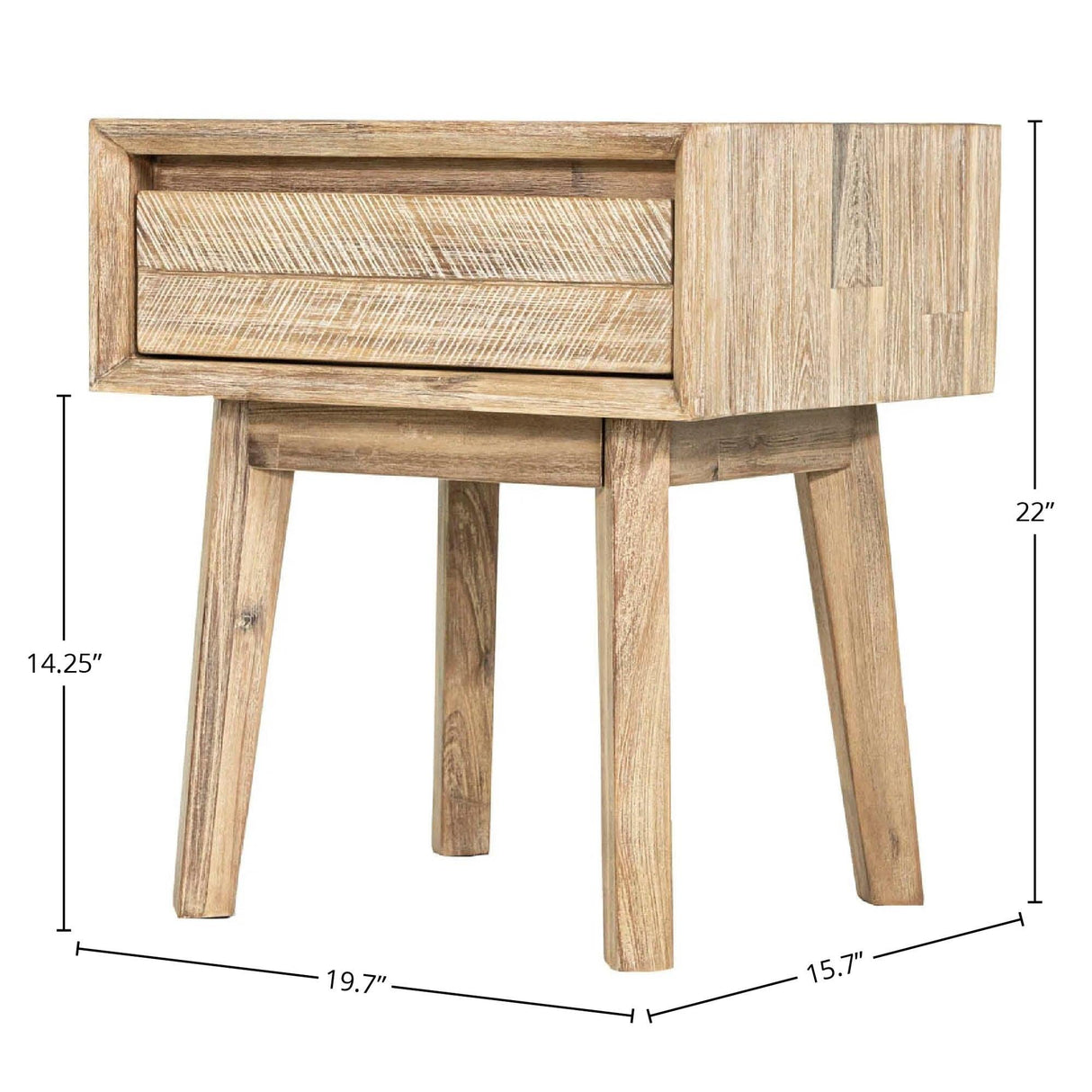 LH Home Gia 1 Drawer Nightstand - Light Driftwood