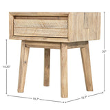 LH Home Gia 1 Drawer Nightstand - Light Driftwood