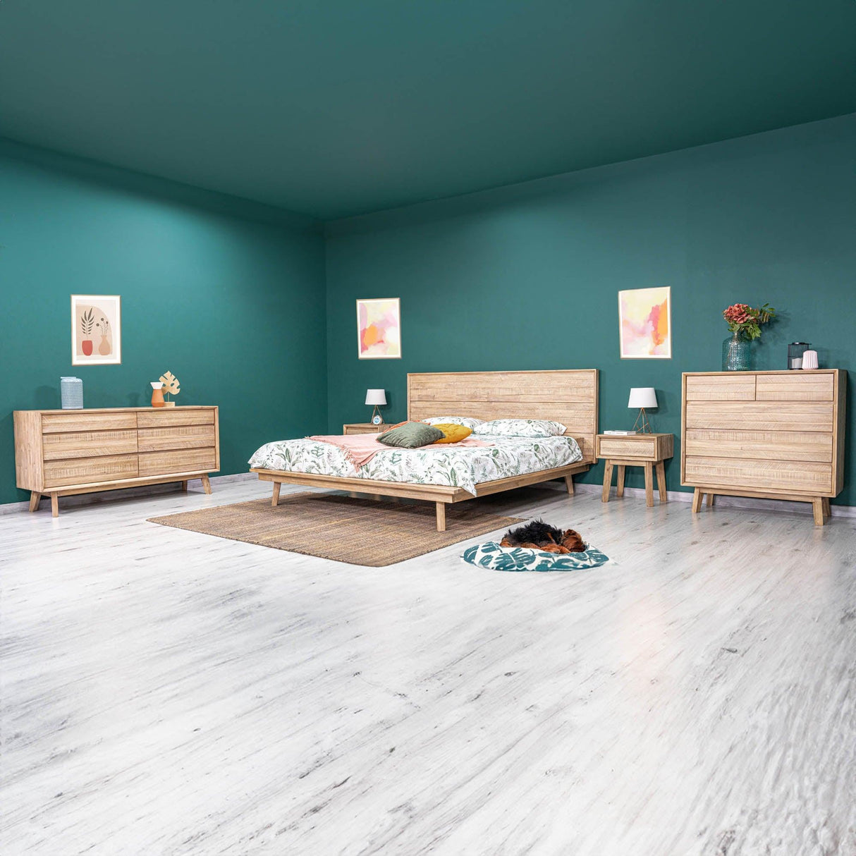 LH Home Gia Queen Bed - Light Driftwood