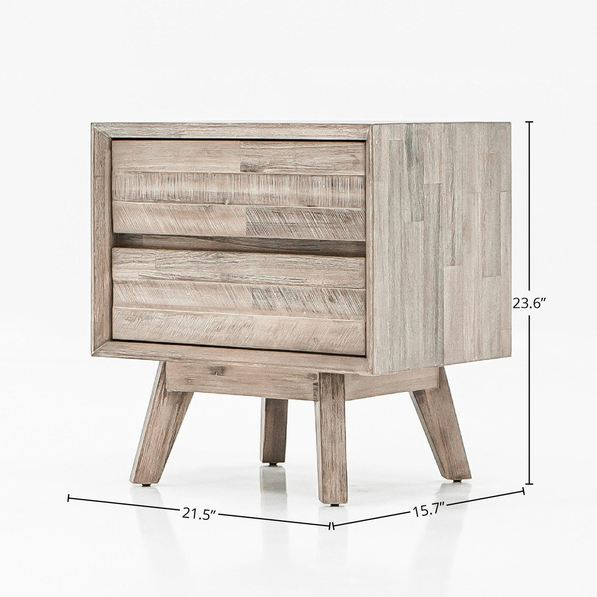 LH Home Gia 2 Drawer Nightstand - Light Driftwood