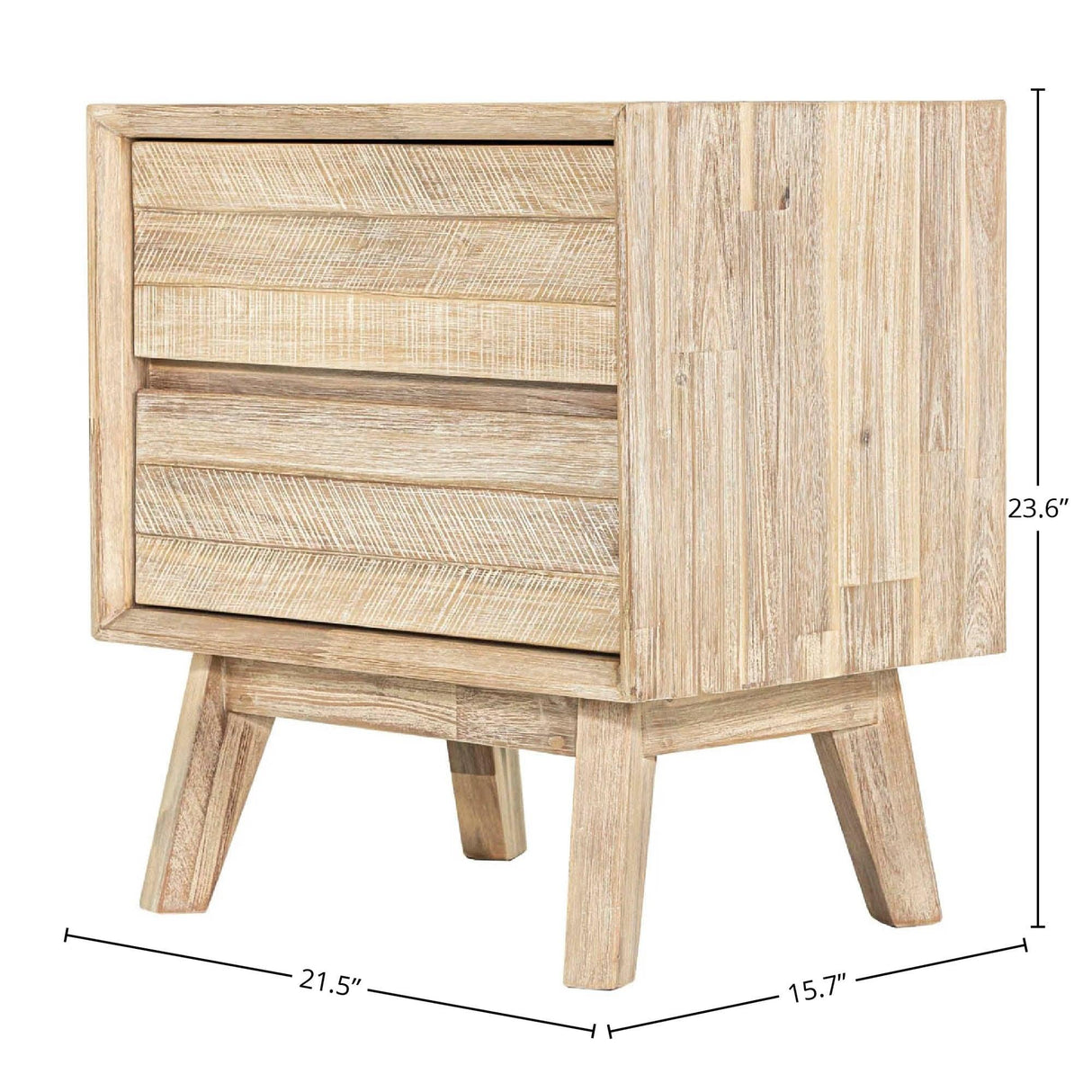 LH Home Gia 2 Drawer Nightstand - Light Driftwood